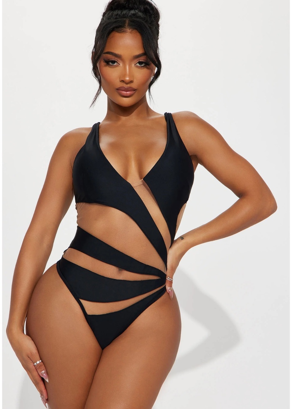 Black Cutout One-Piece Swimsuit - Women Swim